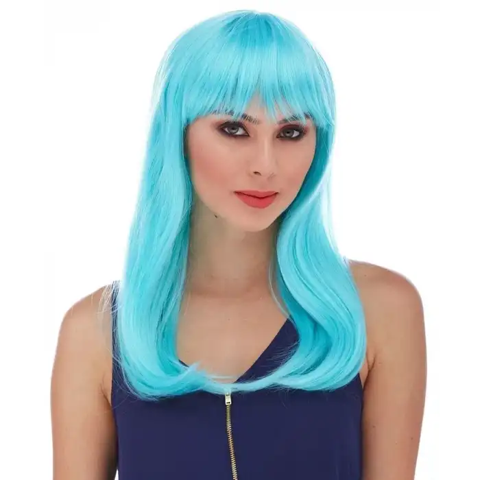AsilTech Turkuaz Mavi Parti Peruğu