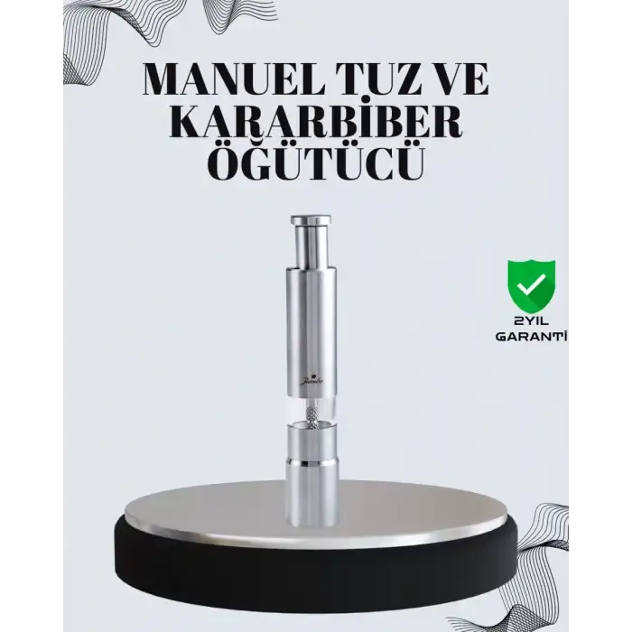 AsilTech Tuz ve Kararbiber Öğütücü - Şeffaf Akrilik Hazne