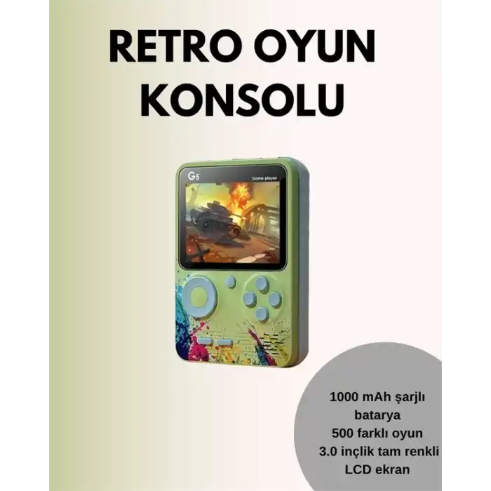 AsilTech TV Bağlantılı 500 Oyunlu Mini Gameboy Konsol