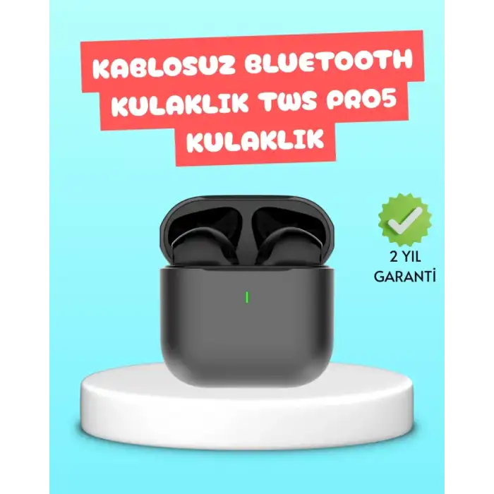 AsilTech TWS Pro 5 Bluetooth Kulaklık – Kablosuz ve Şarj Kutulu Tasarım