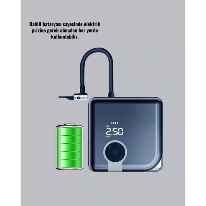 AsilTech Type-C Şarj Girişli Taşınabilir Elektrikli Hava Pompası