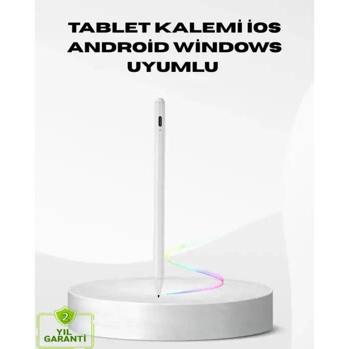 AsilTech Type-C Şarjlı Dokunmatik Kalem – iPad, iPhone ve Android Uyumlu, Sessiz Çalışan
