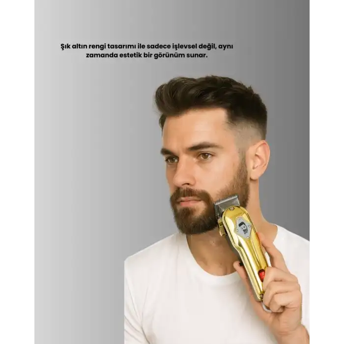AsilTech Type-C Şarjlı LCD Ekranlı Profesyonel Saç Sakal Tıraş Makinesi