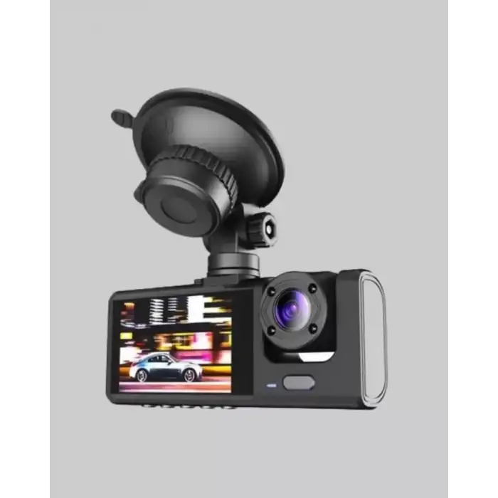 AsilTech Üç Kameralı Araç İçi Kayıt Sistemi Full HD Gece Görüşlü ve G-Sensör Destekli