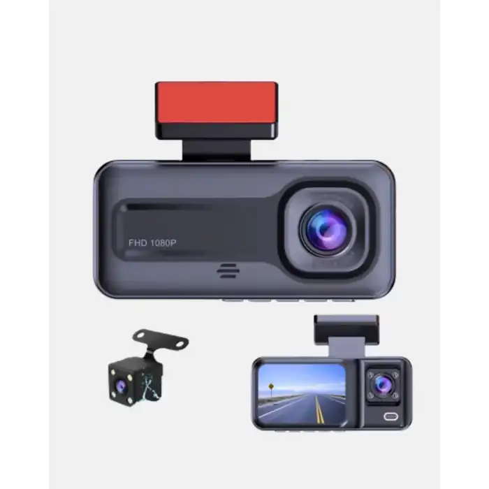 AsilTech Üç Kameralı Dash Cam 170° Geniş Açılı Full HD Gece Görüşlü