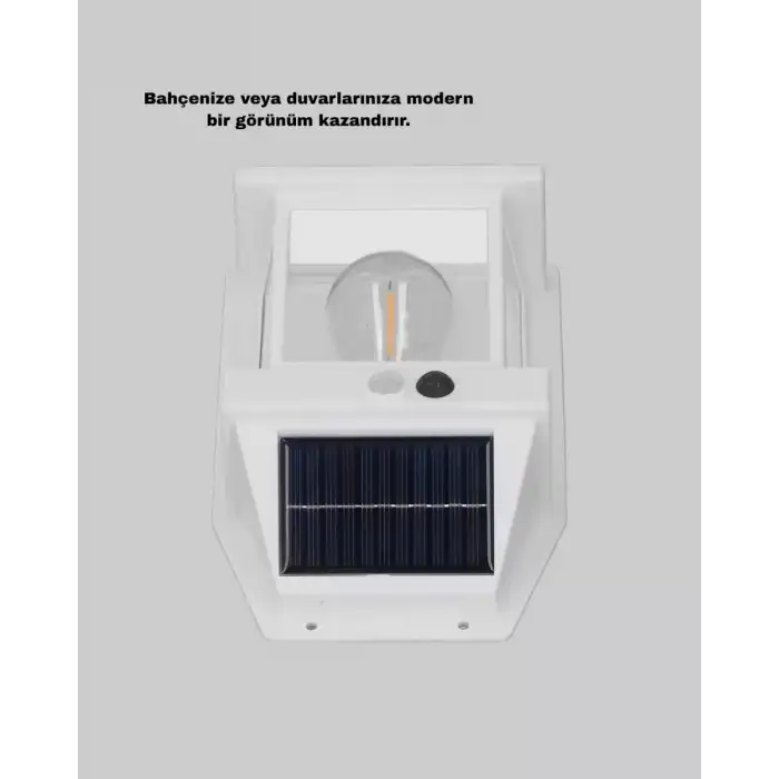 AsilTech Üç Modlu Güneş Enerjili Duvar Lambası 1800mAh Bataryalı ve Hareket Sensörlü