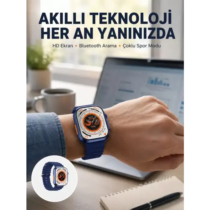 AsilTech Ultra Akıllı Saat 420x480 IPS Ekran Kalp Atış Yeni Nesil