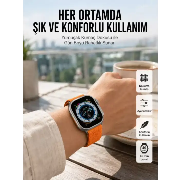 AsilTech Ultra Max Kordon Kilitli Akıllı Saat Amoled Ekran Titreşimli Çağrı Cevaplayabilen