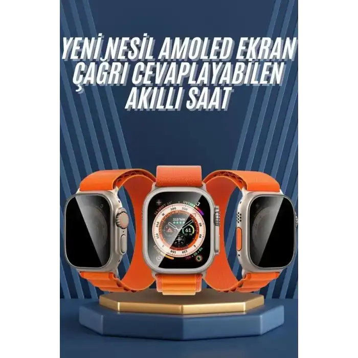 AsilTech Ultra Max Kordon Kilitli Akıllı Saat Amoled Ekran Titreşimli Çağrı Cevaplayabilen