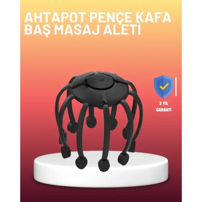 AsilTech USB Şarjlı Kafa Masaj Aleti 3 Modlu 8 Başlıklı Stres Giderici