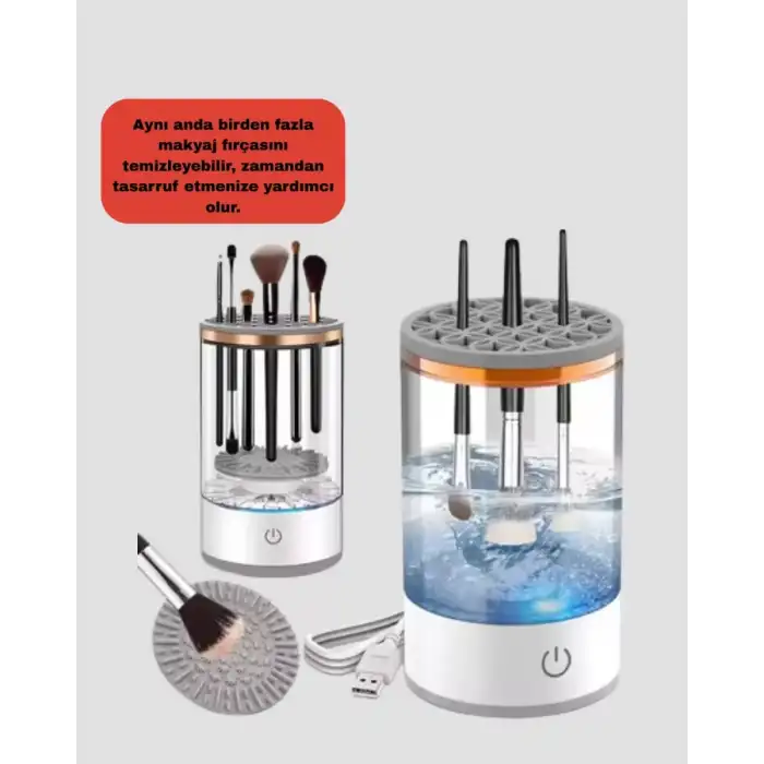 AsilTech USB Şarjlı Kompakt Makyaj Fırçası Temizleme Makinesi