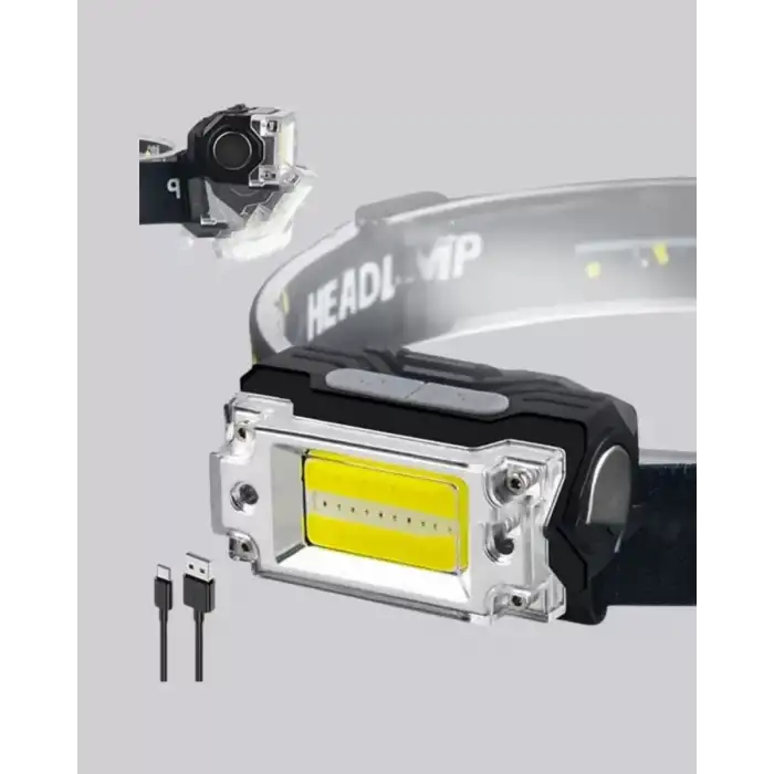 AsilTech USB Şarjlı Mini LED KAFA Feneri 50m Odak 150m Geniş Aydınlatma Yeni Nesil