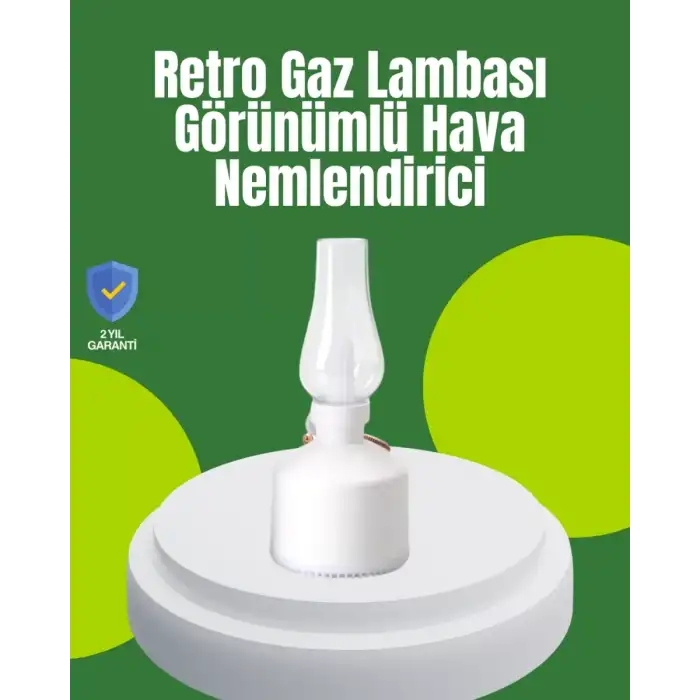 AsilTech USB Şarjlı Retro Gaz Lambası Hava Nemlendirici Led Atmosfer Işıklı