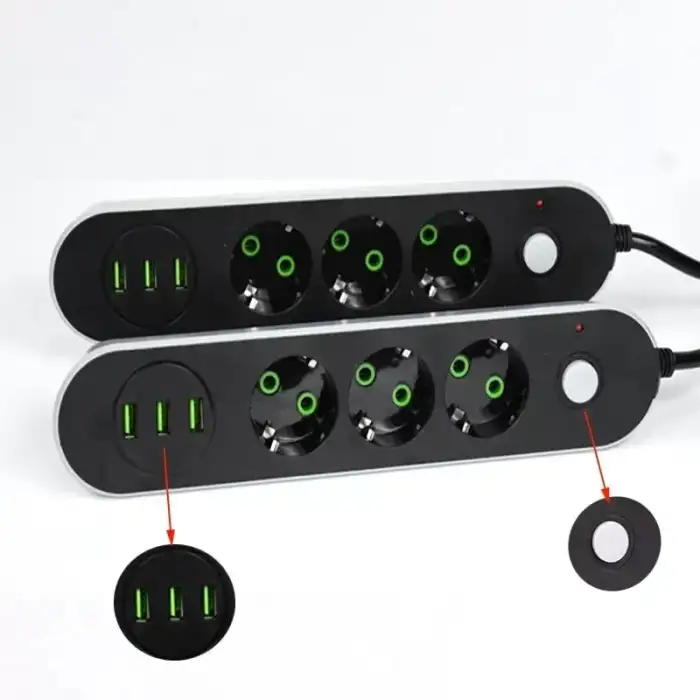 AsilTech USB Yuvalı Üçlü Priz