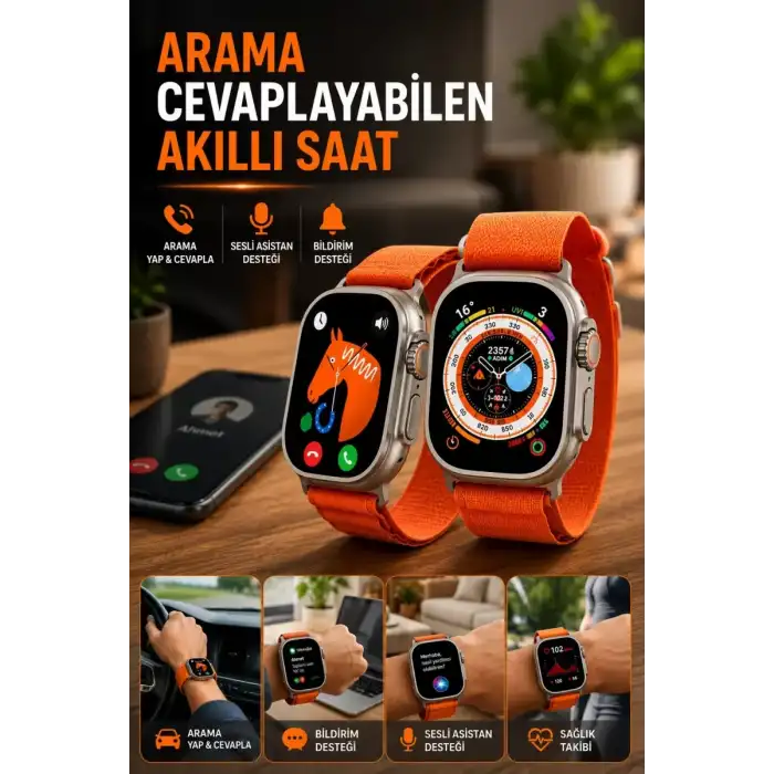 AsilTech Uyku ve Nabız Takipli, Wireless Şarjlı Akıllı Saat Android ve iOS Uyumlu