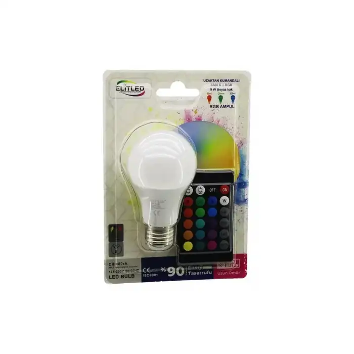 AsilTech Uzaktan Kumandalı Led Ampul - RGB Renkli - E27 Duy