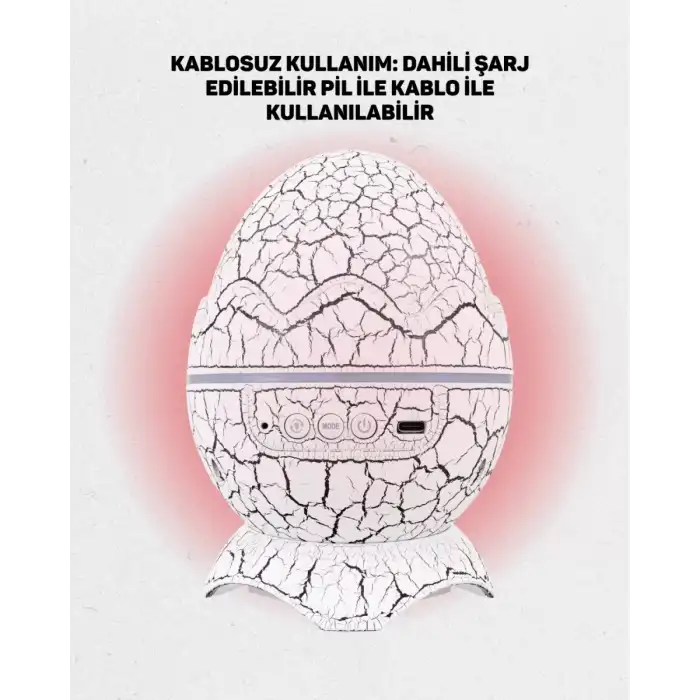 AsilTech Uzaktan Kumandalı, USB Girişli, Döner Projektör Lamba