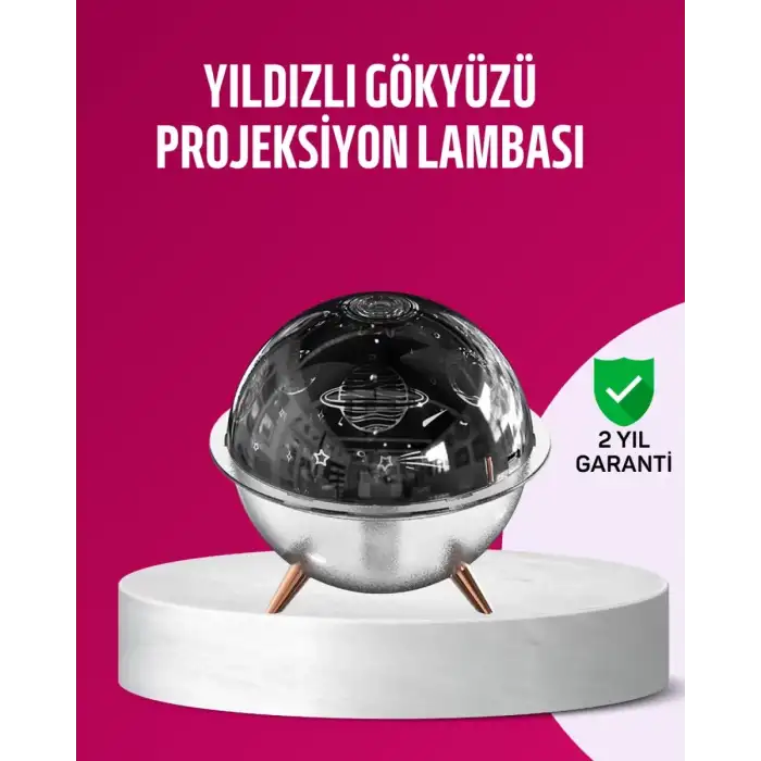 AsilTech Uzay Temalı Projeksiyonlu Nemlendirici USB Güçlü Gece Lambası