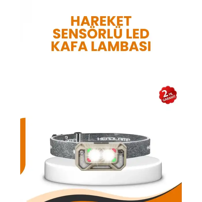 AsilTech Uzun Menzilli Sensörlü LED Kafa Lambası Kamp ve Yürüyüş
