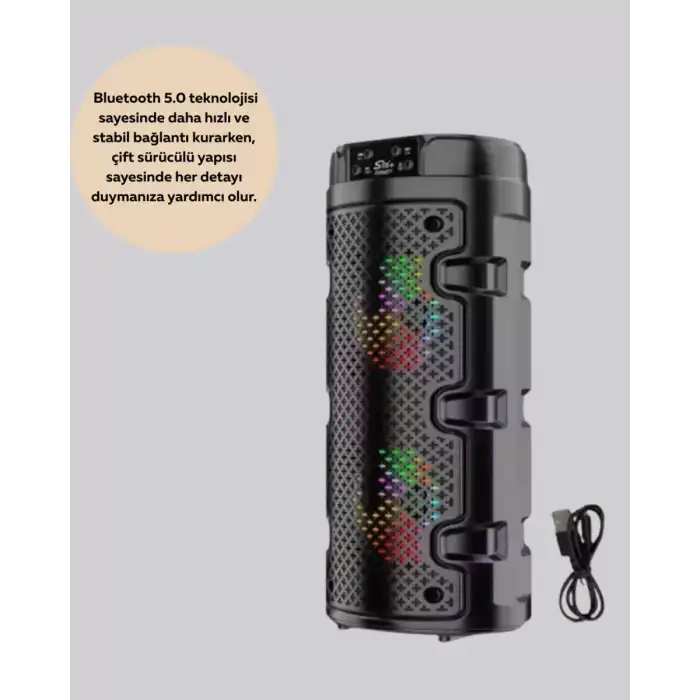 AsilTech Uzun Pil Ömrü Sunan Kablosuz Bluetooth Hoparlör