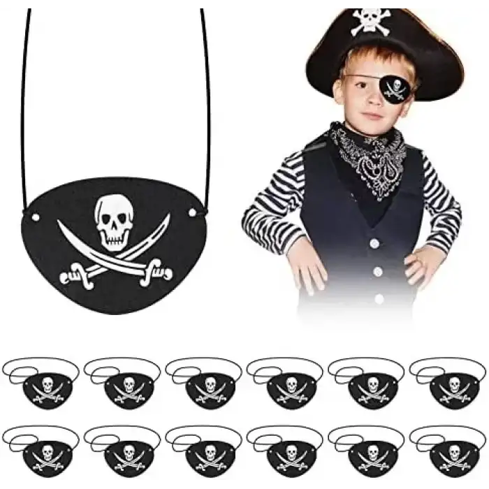 AsilTech Vinleks Deri Korsan Göz Bandı Lastikli