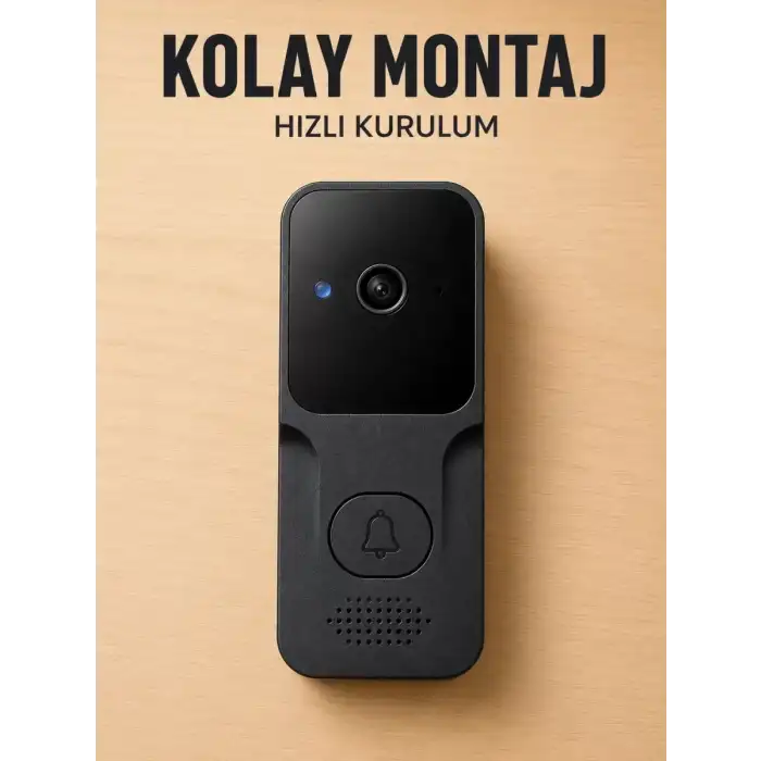 AsilTech Wi-Fi Akıllı Görüntülü Kapı Zili | HD Kamera, Gece Görüşü ve Telefon Bildirimli