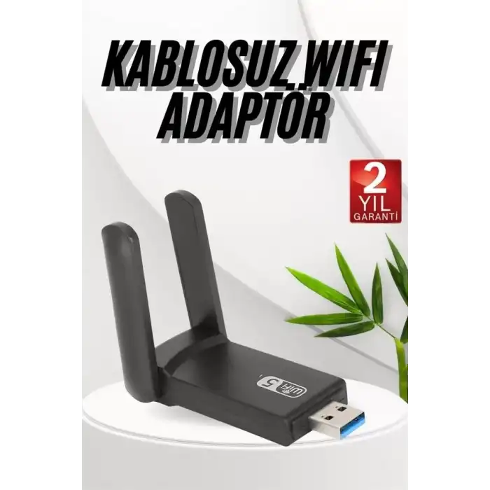 AsilTech Wifi Adaptörü Bt5.0 Wifi 2si Bir Arada Çift Bantlı Çift Anten