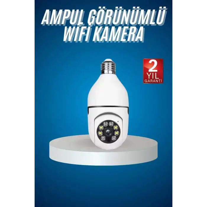 AsilTech Wifi Güvenlik Kamerası Çift kameralı Ampule Takılabilir Sensörlü