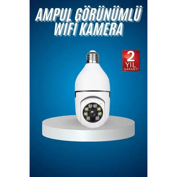 AsilTech Wifi Güvenlik Kamerası Çift kameralı Ampule Takılabilir Sensörlü