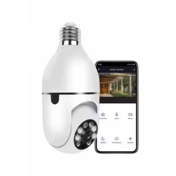 AsilTech Wifi Güvenlik Kamerası Çift kameralı Ampule Takılabilir Sensörlü