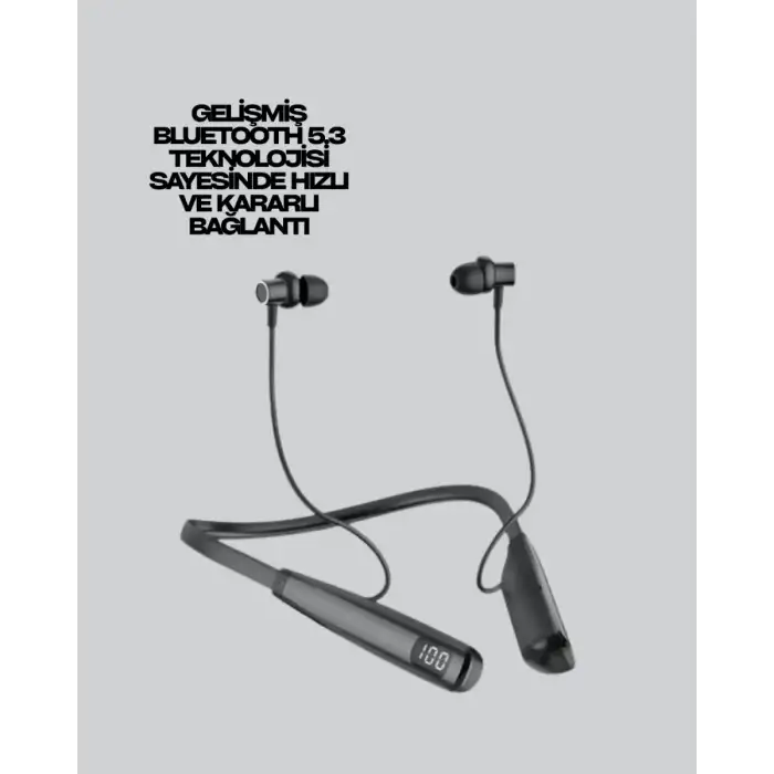 AsilTech Y12 Bluetooth Boyun Bantlı Kulaklık – 100 Saat Pil, Bluetooth 5.3, Dokunmatik Kontrol