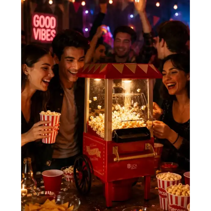 AsilTech Yağsız Popcorn Makinesi Hızlı Sıcak Hava Mısır Patlatıcı Ev Tipi Kullanım