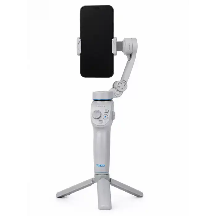 AsilTech Yapay Zeka Takipli Telefon Gimbali Katlanabilir Tripod Bluetooth Kontrollü Dahili LED Işıklı