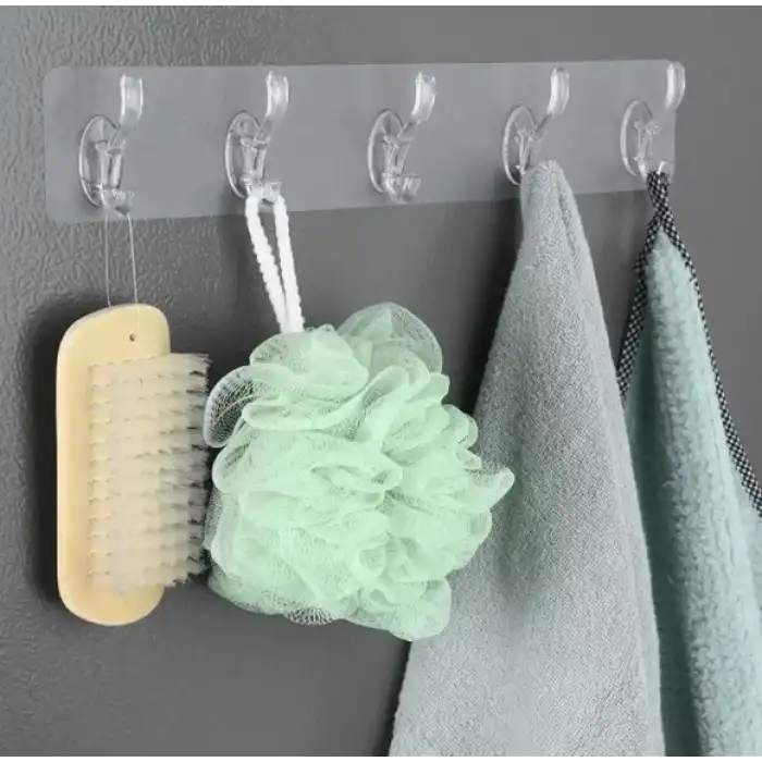 AsilTech Yapışkanlı 5 Kancalı Askı