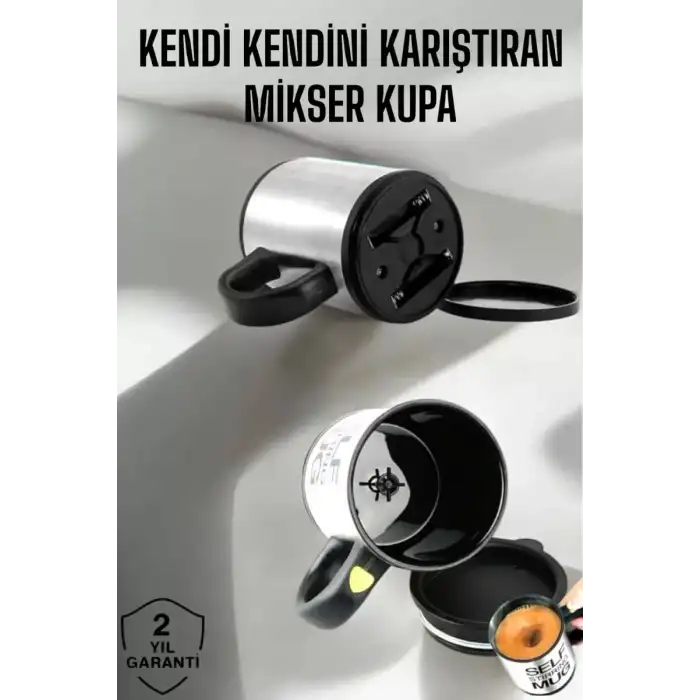 AsilTech Yazılı Mug Kupa Karıştırıcı Özelliği Ve Paslanmaz Çelik