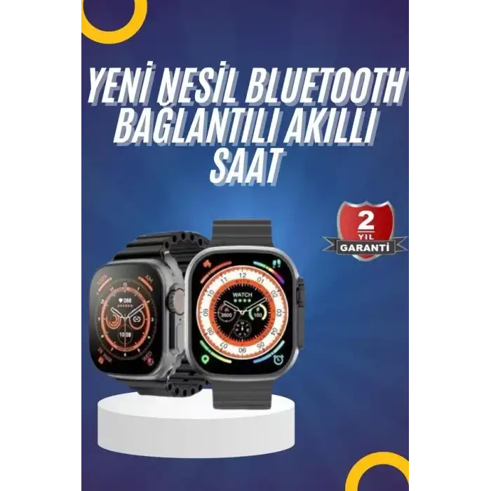 AsilTech Yeni Model Akıllı Saat Ultra Smart Watch Gümüş Kasa 45mm Titreşim