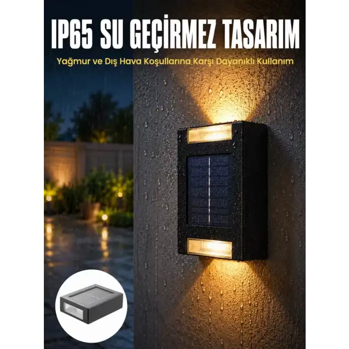 AsilTech Yeni Model Solar Çift Taraflı Duvar Lambası Dekoratif Duvar Lambası Yeni Nesil