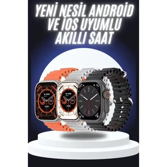AsilTech Yeni Nesil Akıllı Saat Çok Yönlü Titreşimli 49 MM Android ve İOS Uyumlu