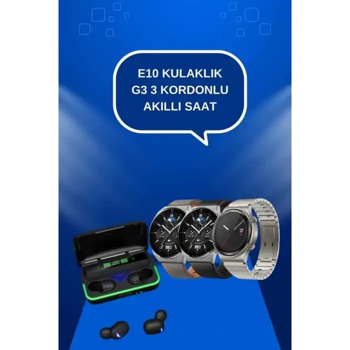 AsilTech Yeni Nesil Akıllı Saat Ve Bluetooth Kulaklık Titreşim Bildirimleri Uyku Takibi