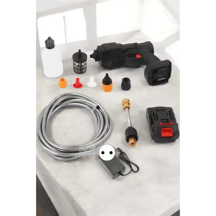 AsilTech Yeni Nesil Araç Yıkama Şarjlı Tabancası Basınçlı Su Hazneli