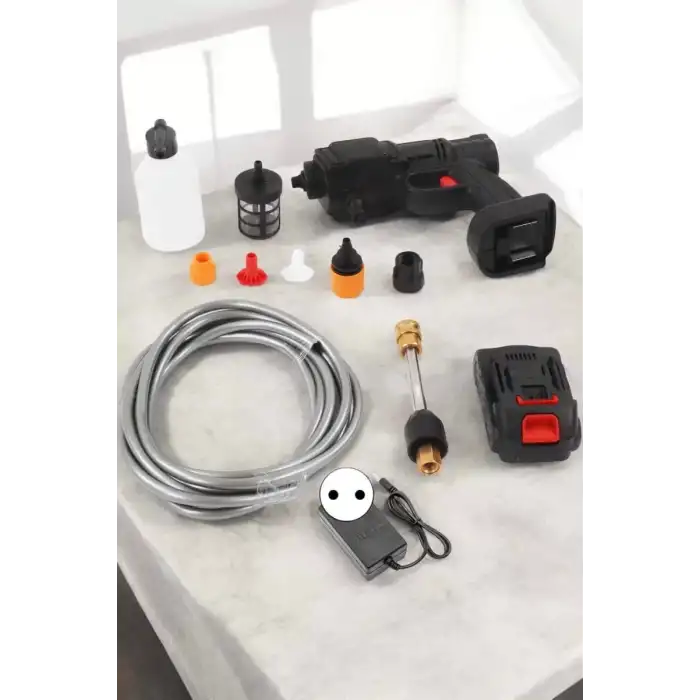 AsilTech Yeni Nesil Araç Yıkama Şarjlı Tabancası Basınçlı Su Hazneli