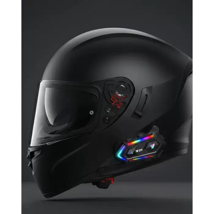 AsilTech Yeni Nesil Bluetooth 5.3 Motosiklet Intercom RGB Işıklı 1000m Mesafeli