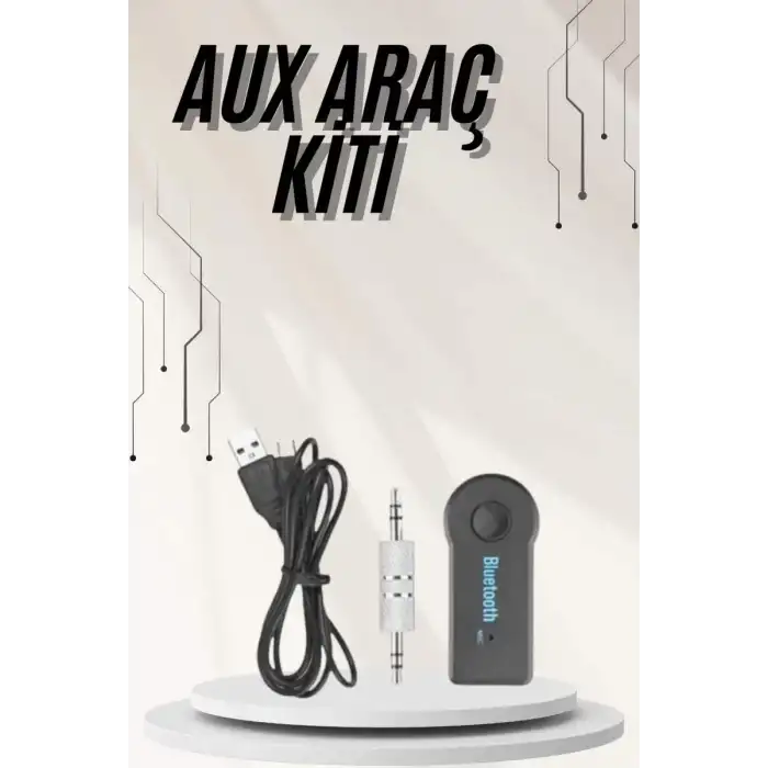 AsilTech Yeni Nesil Bluetooth Aux Araç Kiti Siyah TV Tablet Telefon Araç Araba