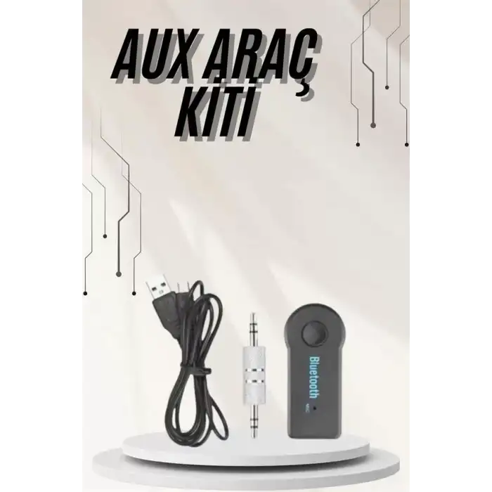 AsilTech Yeni Nesil Bluetooth Aux Araç Kiti Siyah TV Tablet Telefon Araç Araba
