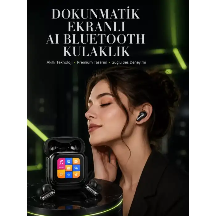 AsilTech Yeni Nesil Dokunmatik Ekranlı AI Kablosuz Kulaklık