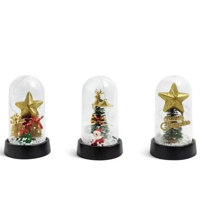 AsilTech Yılbaşı Temalı Işıklı Dekoratif Cam Fanus - Model 10