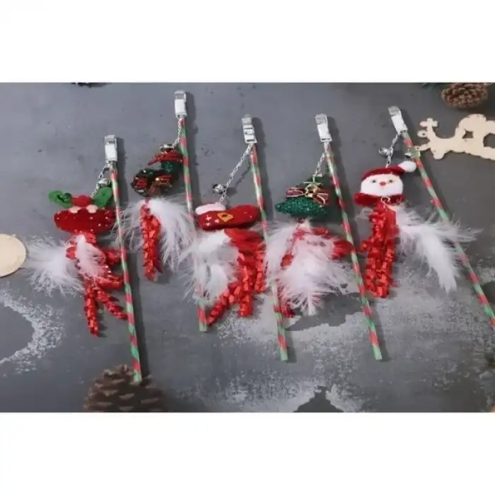 AsilTech Yılbaşı Temalı Zilli Kedi Oyun Oltası