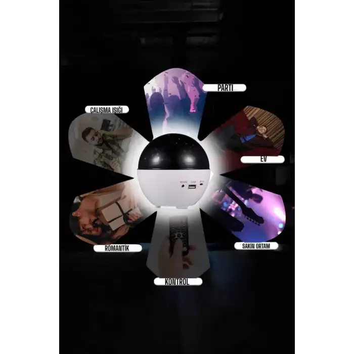 AsilTech Yıldız Yansıtmalı Projeksiyon Gece Lambası Şarjlı Taşınabilir