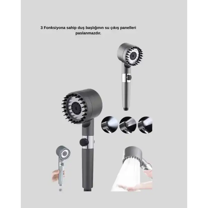 AsilTech Yüksek Basınçlı Masajlı Duş Başlığı Su Tasarruflu