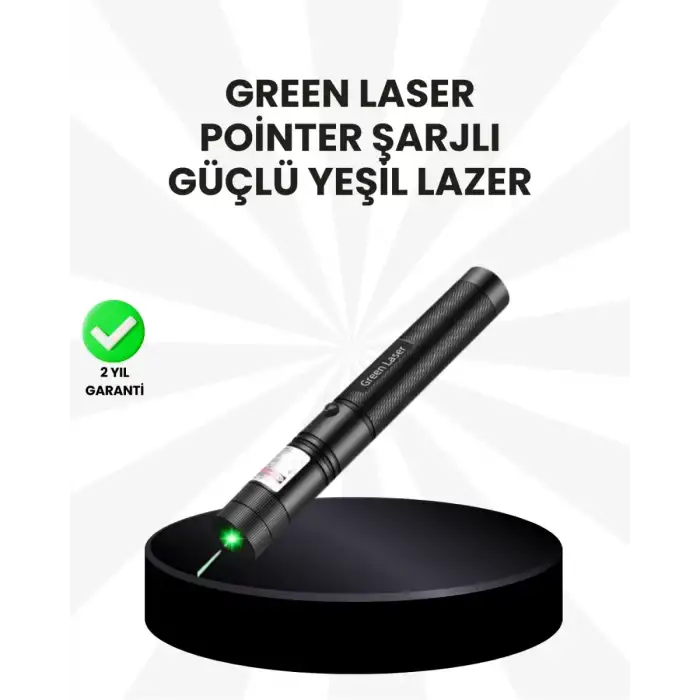 AsilTech Yüksek Güçlü Yeşil Lazer Pointer 5000mW Şarjlı